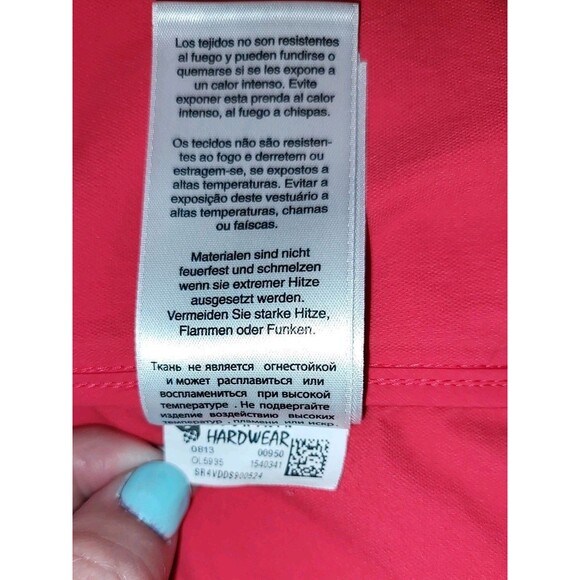 Mountain Hardware Jacket Womens Lg Coral Peach Hiking Zip Pockets Packable Gorp* - Picture 11 of 11
